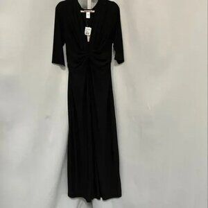 Love Squared Black Dress Plus Size 3X Knot Kimono Long Maxi Semi-formal Casual